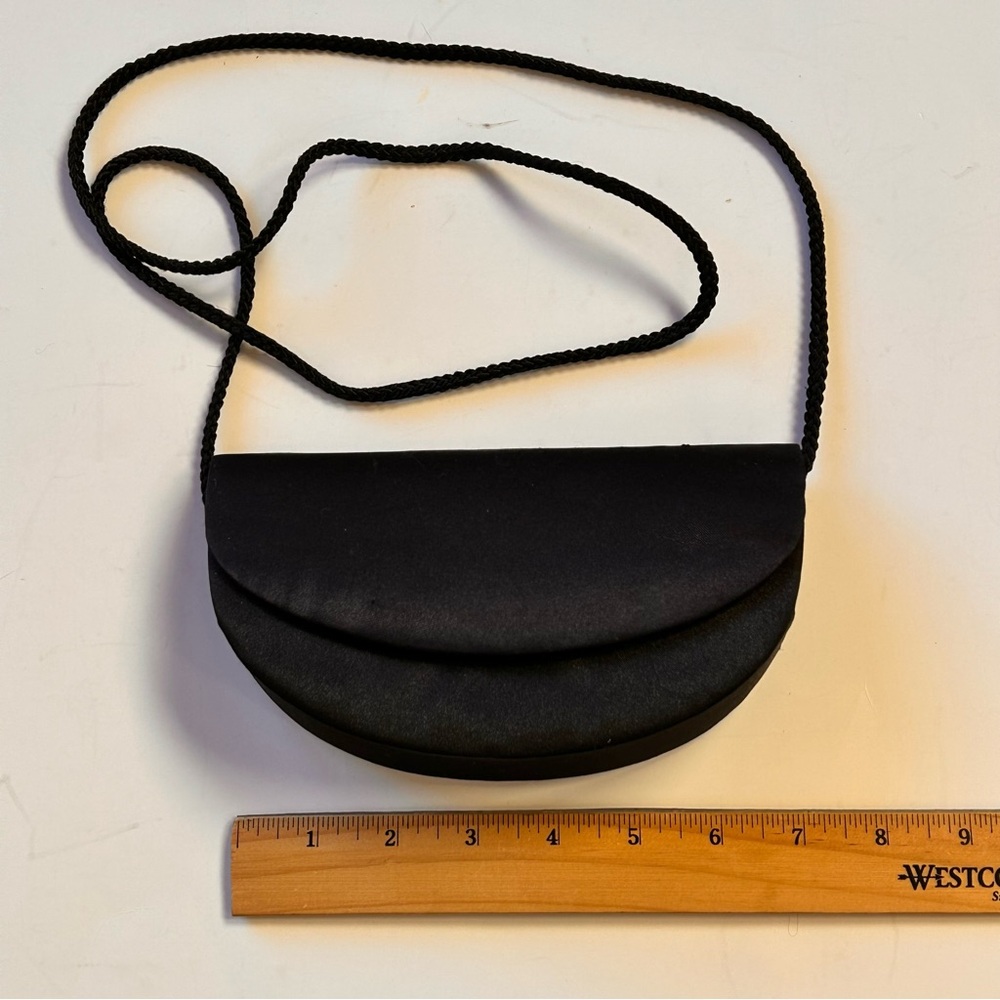 Sasha New York Black Satin Mini Evening Crossbody Bag